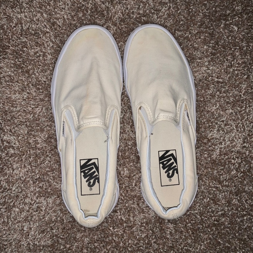 Vans cream slip on